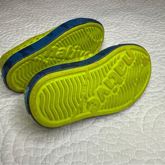 Native Shoes Yellow and Blue Water Shoes with Perforated Design - Picture 8 of 8